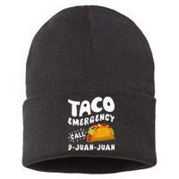 Taco Emergency Call 9 Juan Juan Funny Cinco De Mayo Men Sustainable Knit Beanie