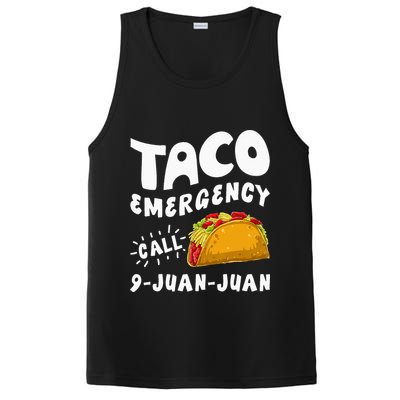 Taco Emergency Call 9 Juan Juan Funny Cinco De Mayo Men PosiCharge Competitor Tank