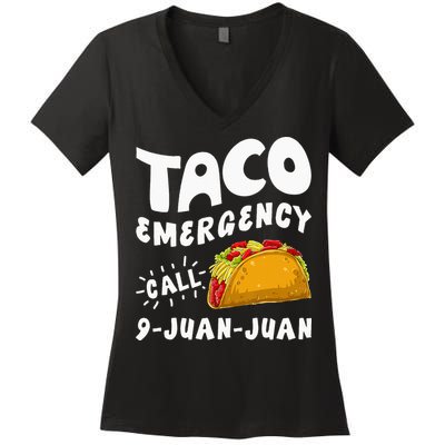 Taco Emergency Call 9 Juan Juan Funny Cinco De Mayo Men Women's V-Neck T-Shirt