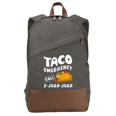 Taco Emergency Call 9 Juan Juan Funny Cinco De Mayo Men Cotton Canvas Backpack