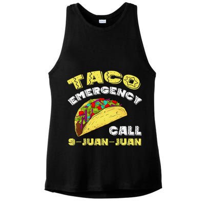Taco Emergency Call 9 Juan Juan Cinco De Mayo Funny Ladies PosiCharge Tri-Blend Wicking Tank
