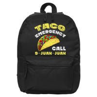 Taco Emergency Call 9 Juan Juan Cinco De Mayo Funny 16 in Basic Backpack