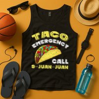 Taco Emergency Call 9 Juan Juan Cinco De Mayo Funny Tank Top