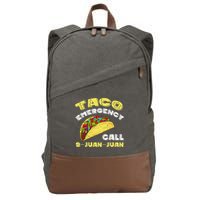 Taco Emergency Call 9 Juan Juan Cinco De Mayo Funny Cotton Canvas Backpack