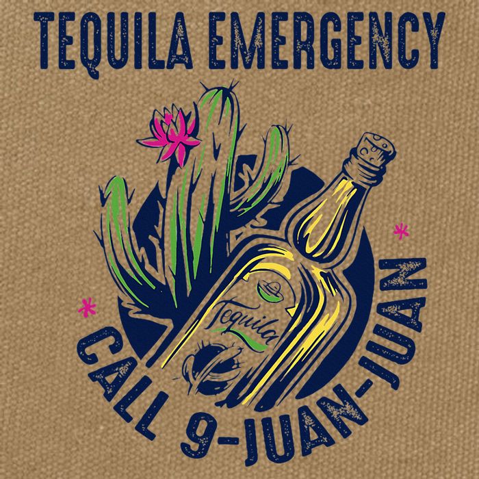 Tequila Emergency Call 9 Juan Juan Cotton Canvas Backpack