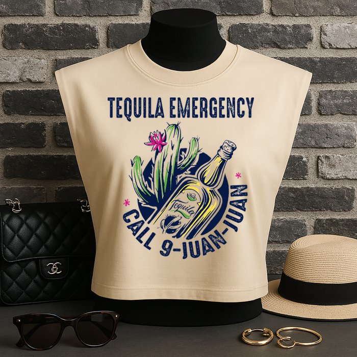 Tequila Emergency Call 9 Juan Juan Garment-Dyed Women's Muscle Tee