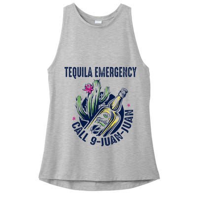 Tequila Emergency Call 9 Juan Juan Ladies PosiCharge Tri-Blend Wicking Tank