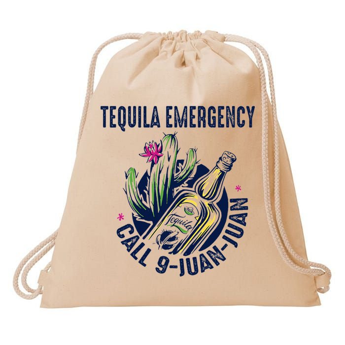 Tequila Emergency Call 9 Juan Juan Drawstring Bag