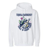 Tequila Emergency Call 9 Juan Juan Garment-Dyed Fleece Hoodie