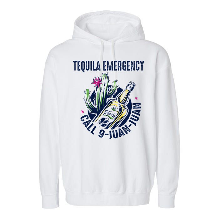 Tequila Emergency Call 9 Juan Juan Garment-Dyed Fleece Hoodie