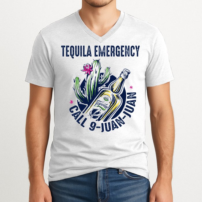 Tequila Emergency Call 9 Juan Juan V-Neck T-Shirt