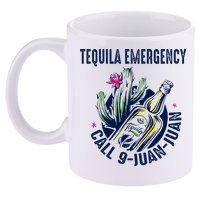 Tequila Emergency Call 9 Juan Juan 11oz C Handle Ceramic Mug