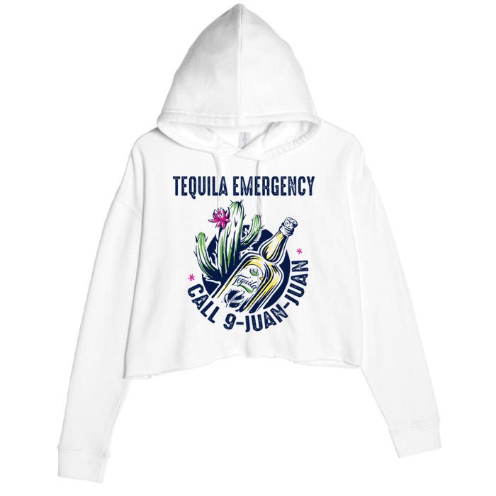 Tequila Emergency Call 9 Juan Juan Crop Fleece Hoodie