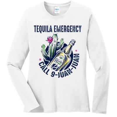 Tequila Emergency Call 9 Juan Juan Ladies Long Sleeve Shirt