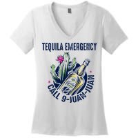 Tequila Emergency Call 9 Juan Juan Women's V-Neck T-Shirt