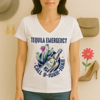 Tequila Emergency Call 9 Juan Juan Women's V-Neck T-Shirt