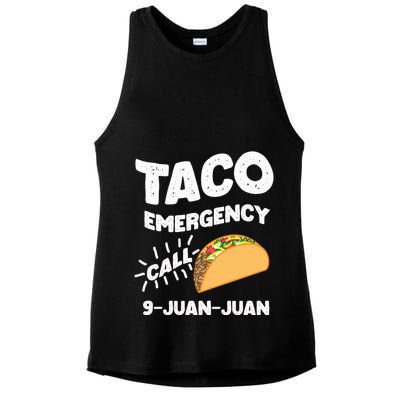 Taco Emergency Call 9 Juan Juan Funny Cinco De Mayo Men Ladies PosiCharge Tri-Blend Wicking Tank