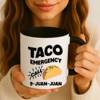 Taco Emergency Call 9 Juan Juan Funny Cinco De Mayo Men Mug