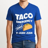 Taco Emergency Call 9 Juan Juan Funny Cinco De Mayo Men V-Neck T-Shirt