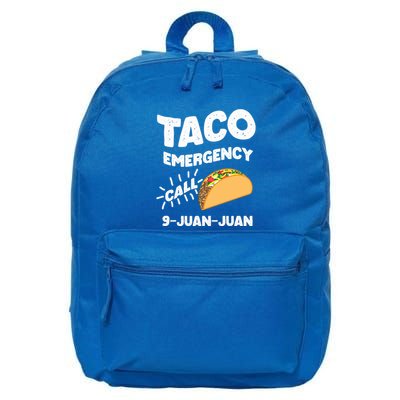Taco Emergency Call 9 Juan Juan Funny Cinco De Mayo Men 16 in Basic Backpack