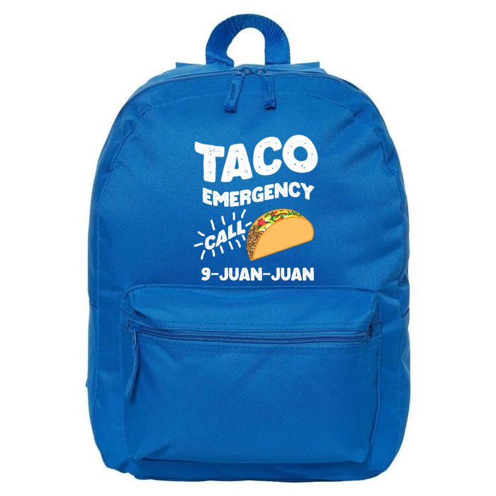 Taco Emergency Call 9 Juan Juan Funny Cinco De Mayo Men 16 in Basic Backpack