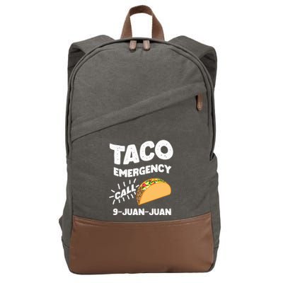 Taco Emergency Call 9 Juan Juan Funny Cinco De Mayo Men Cotton Canvas Backpack