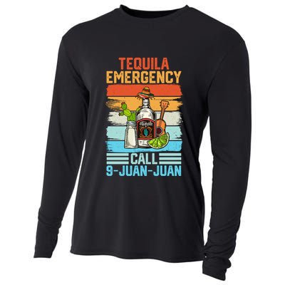 Tequila Emergency Call 9 Juan Juan Cinco De Mayo Ing Gift Cooling Performance Long Sleeve Crew