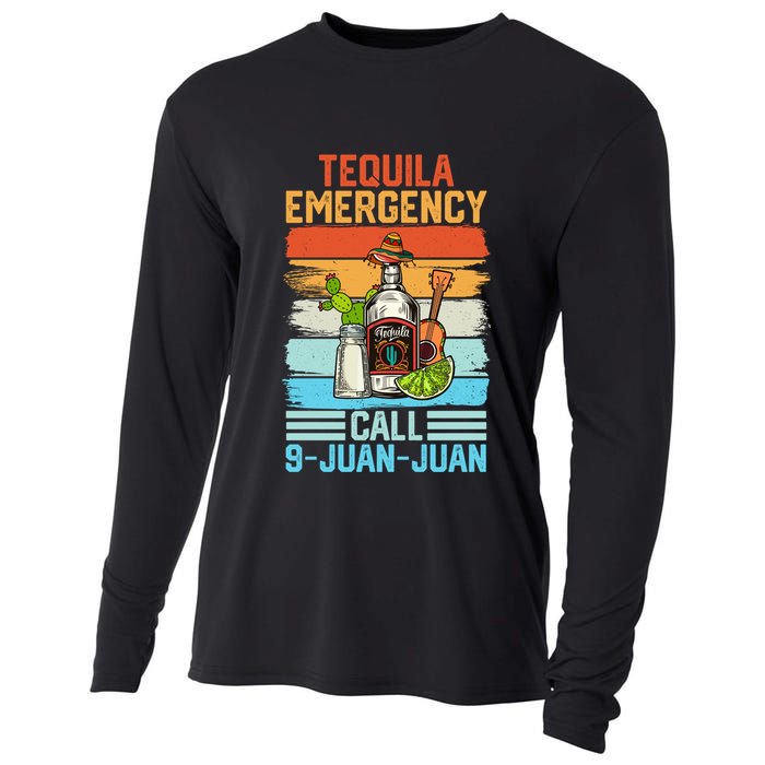 Tequila Emergency Call 9 Juan Juan Cinco De Mayo Ing Gift Cooling Performance Long Sleeve Crew