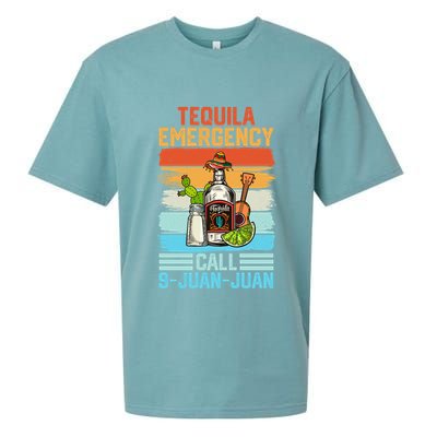 Tequila Emergency Call 9 Juan Juan Cinco De Mayo Ing Gift Sueded Cloud Jersey T-Shirt