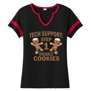 Tech Support Step One Disable Cookies Ladies Halftime Notch Neck Tee