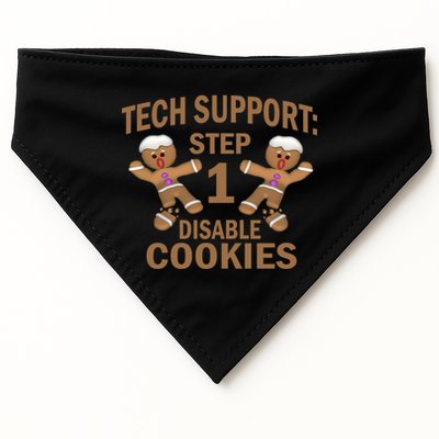 Tech Support Step One Disable Cookies USA-Made Doggie Bandana