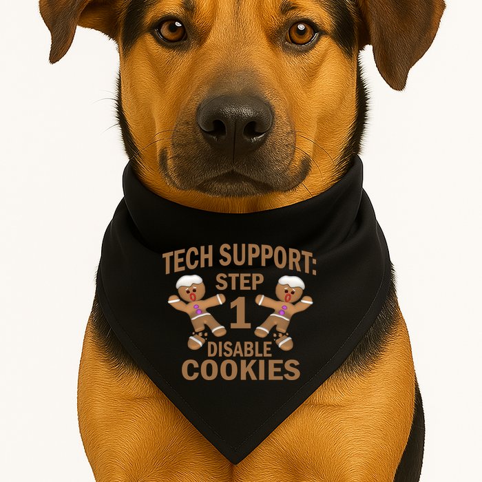 Tech Support Step One Disable Cookies USA-Made Doggie Bandana
