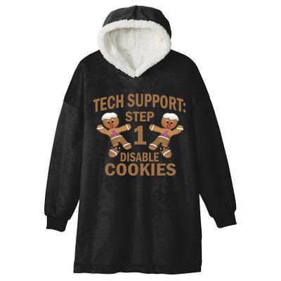 Tech Support Step One Disable Cookies Hooded Wearable Blanket