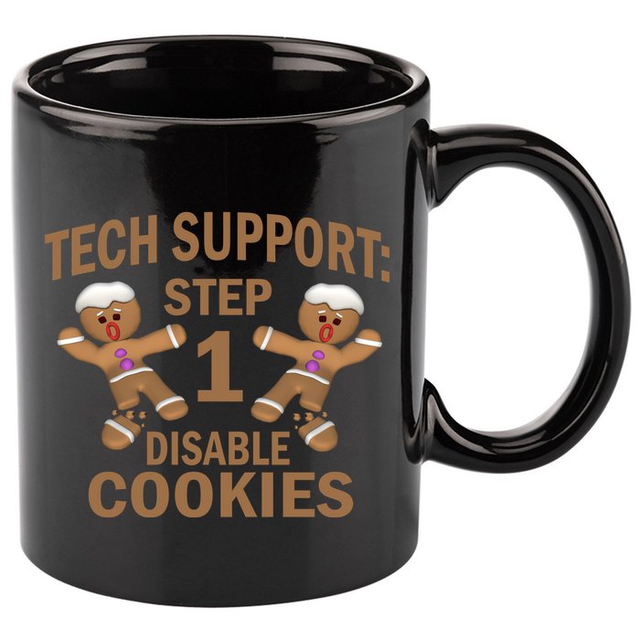 Tech Support Step One Disable Cookies 11oz C Handle Ceramic Mug