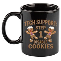 Tech Support Step One Disable Cookies 11oz C Handle Ceramic Mug