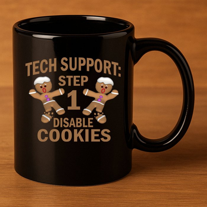 Tech Support Step One Disable Cookies 11oz C Handle Ceramic Mug