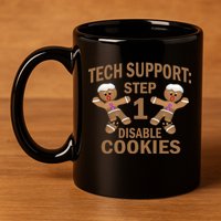 Tech Support Step One Disable Cookies 11oz C Handle Ceramic Mug
