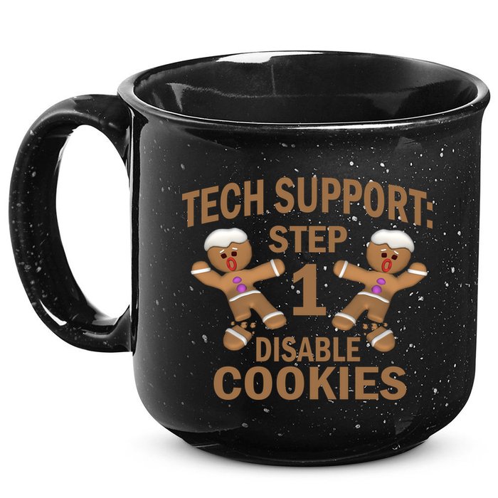 Tech Support Step One Disable Cookies 15oz Campfire Ceramic Mug