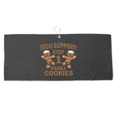 Tech Support Step One Disable Cookies Large Microfiber Waffle Golf Towel