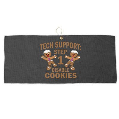 Tech Support Step One Disable Cookies Large Microfiber Waffle Golf Towel