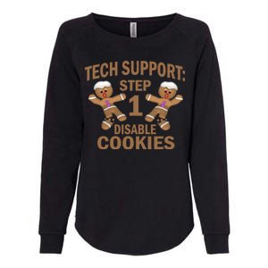 Tech Support Step One Disable Cookies Womens California Wash Sweatshirt