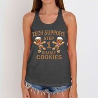 Tech Support Step One Disable Cookies Women's Knotted Racerback Tank
