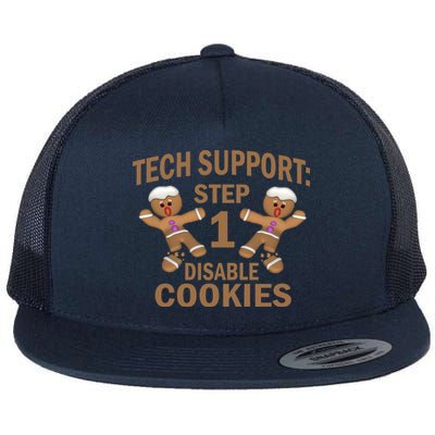 Tech Support Step One Disable Cookies Flat Bill Trucker Hat