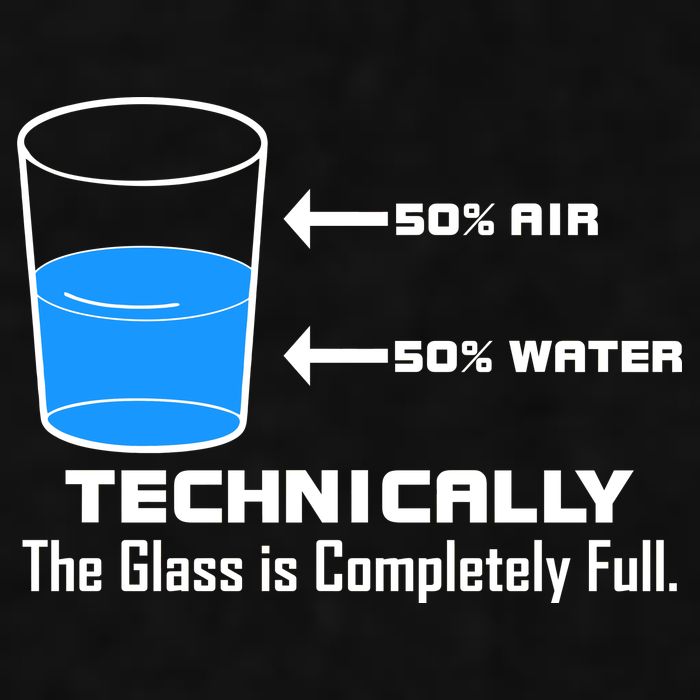 Technically The Glass is Completely Full Funny Science Ladies PosiCharge Tri-Blend Wicking Tank