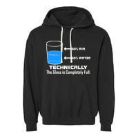 Technically The Glass is Completely Full Funny Science Garment-Dyed Fleece Hoodie