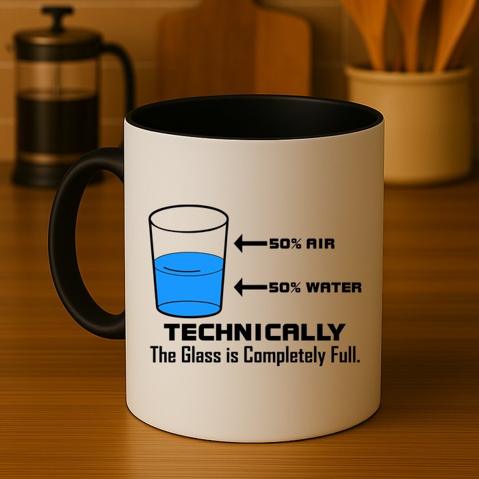 Technically The Glass is Completely Full Funny Science Coffee Mug