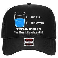 Technically The Glass is Completely Full Funny Science Trucker Hat
