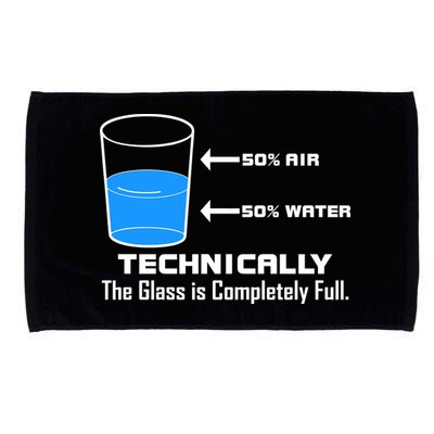 Technically The Glass is Completely Full Funny Science Microfiber Hand Towel