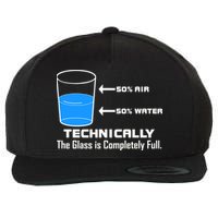 Technically The Glass is Completely Full Funny Science Wool Snapback Cap
