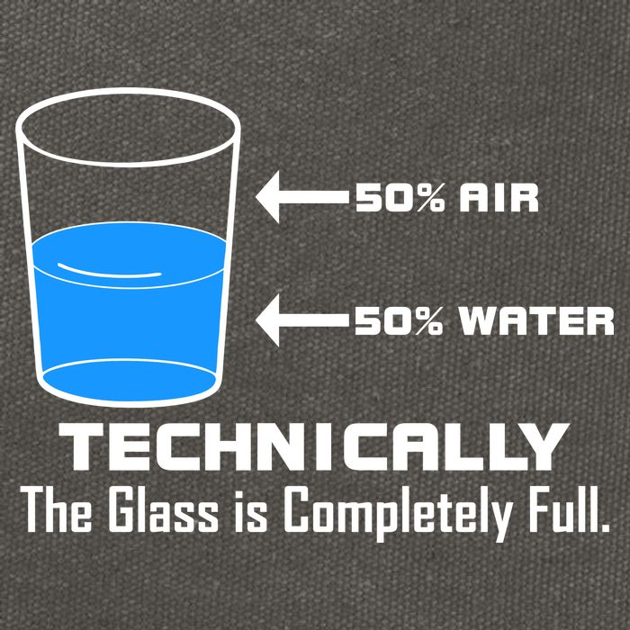 Technically The Glass is Completely Full Funny Science Cotton Canvas Backpack